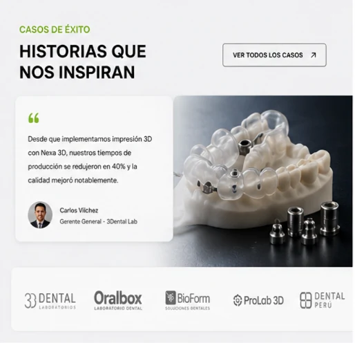 Caso de éxito de impresión 3D dental